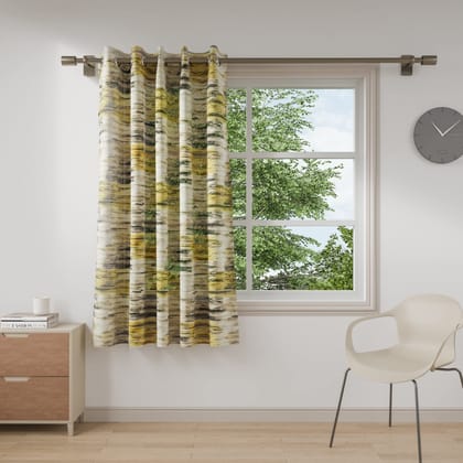 DDECOR - 100% PolyesterJacquard And Woven PatternWindow 5 Ft|135 CM X 160 CM| - Yellow