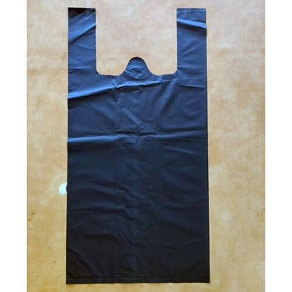 Enviclean Black W-Cut Packaging Bag (100kg) | High-Strength W-Cut Design | Grocery & Retail Use