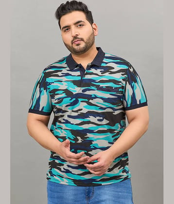 AUSTIVO Pack of 1 Cotton Blend Regular Fit Printed Half Sleeves Men's Polo T Shirt ( Multicolor )
