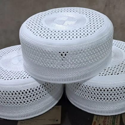 Prayer Cap Set of 12 Pcs  (  White  -  Size - Mix )