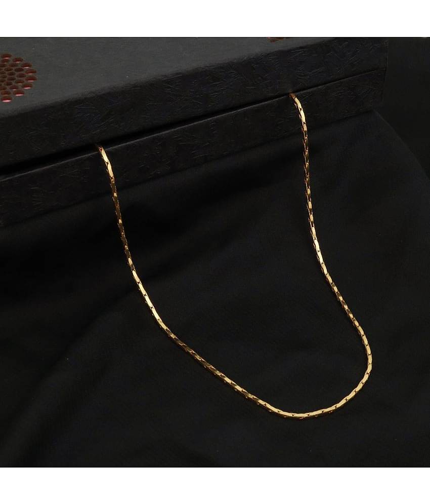 Fashion Frill Stunning Golden Chain Thin Gold Plated Gold Chain For Men Boys  28 Inches
