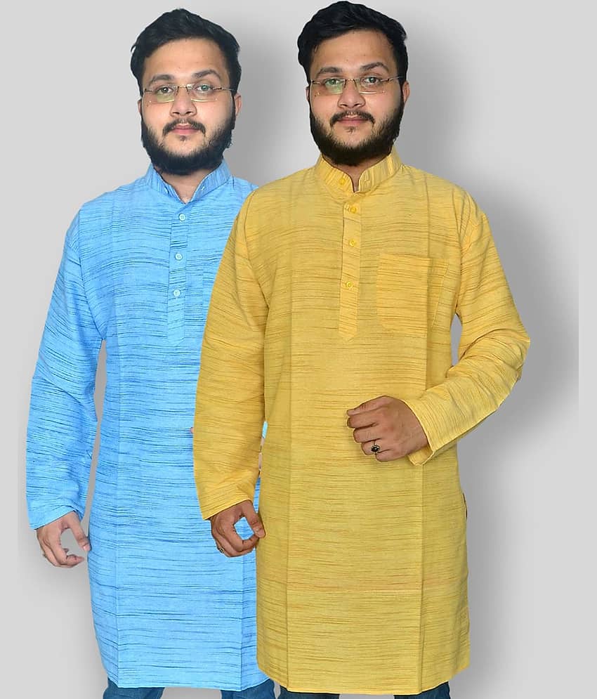 DESHBANDHU DBK - Multicolor Cotton Men's Regular Kurta ( Pack of 2 )