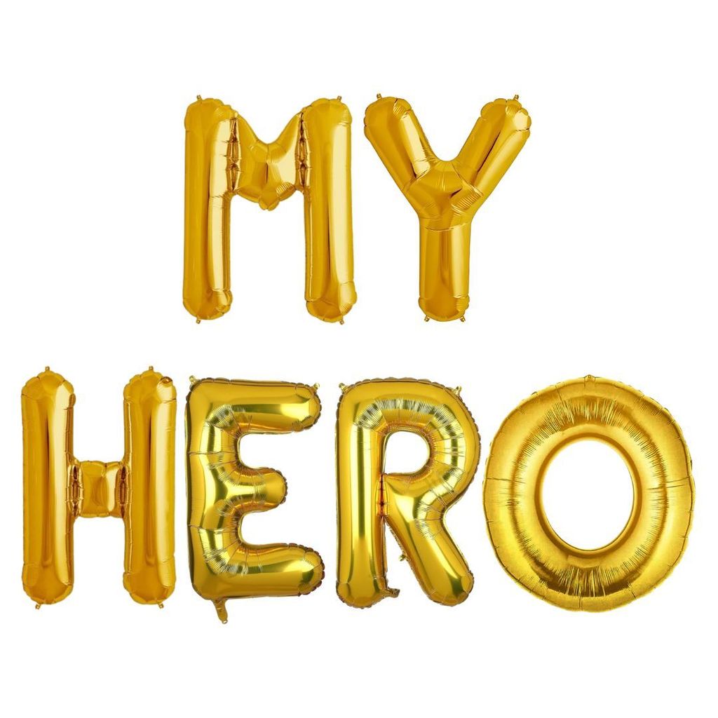 MY HERO Golden Foil Balloon Set -  Helium or Air Filled - 40 inches - 6PC - Party and Festive Needs | Buy online on ZillyBuy