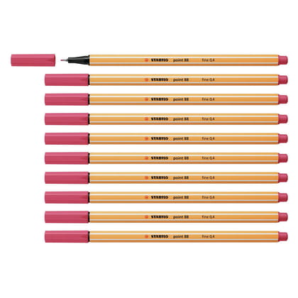 Stabilo | Point 88 | Fineliner | Strawberry Red | Pack Of 10