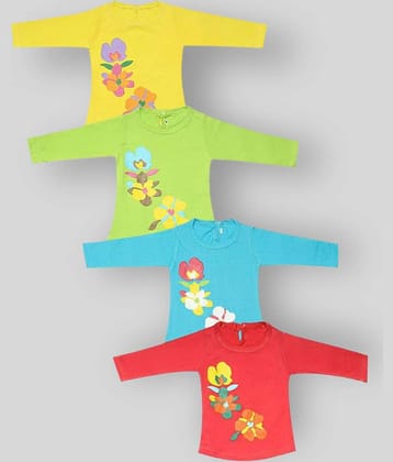 Babeezworld Pack of 4 Baby Girls Cotton T-Shirt ( Multi )
