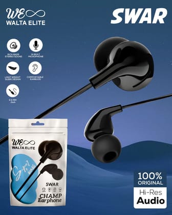 Walta Elite Swar Wired Earphone- Black