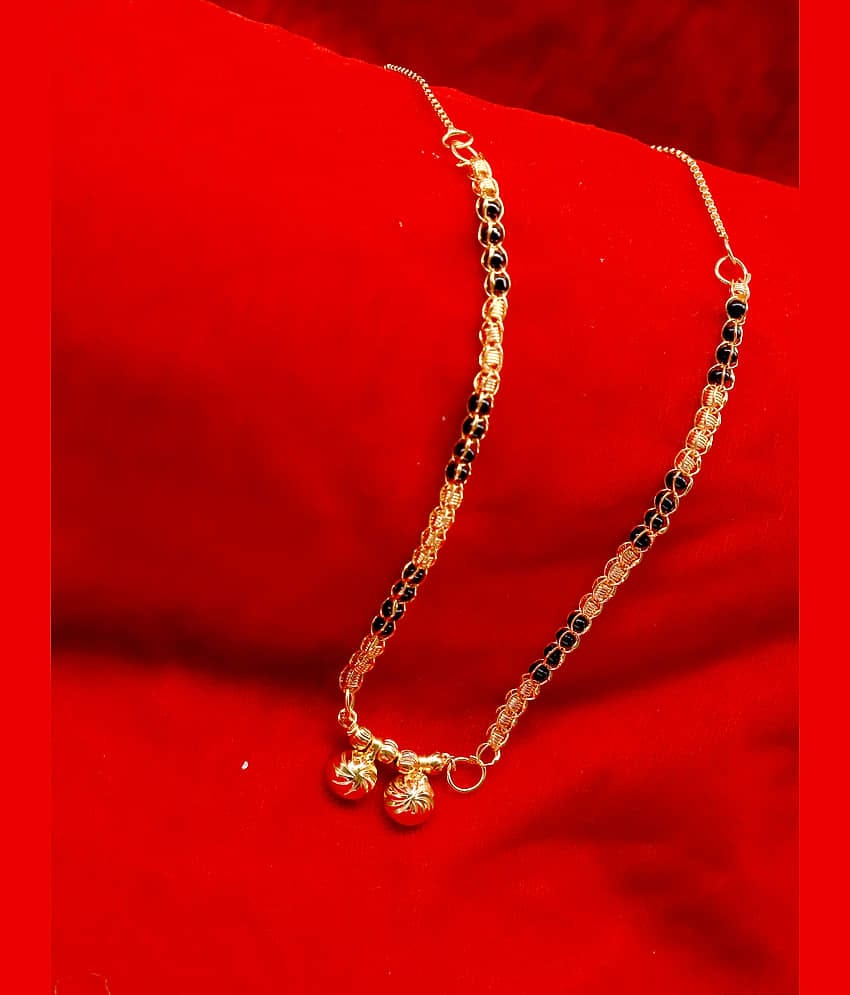 H M PRODUCT GOLD BLACK SHORT MANGALSUTRA FOR WOMEN-100132