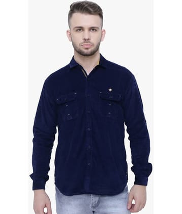 Kuons Avenue - Navy Blue Corduroy Slim Fit Men's Casual Shirt ( Pack of 1 )