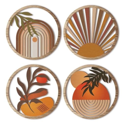 Decor, Wall Decor Items for Living Room, Bohemian Decor Pieces, Wall Art for Living Room, Wooden Wall Plates, 25