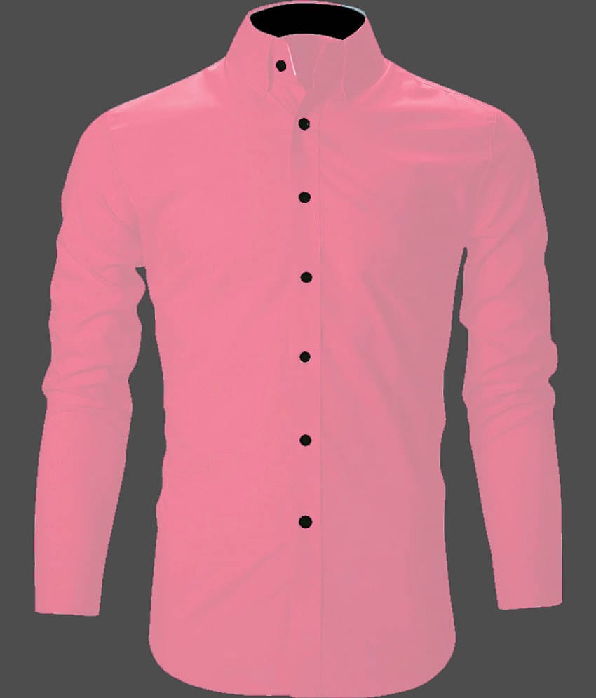 Bluedove Cotton Blend Regular Fit Solids Full Sleeves Men's Casual Shirt - Red ( Pack of 1 )