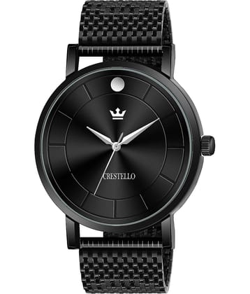 Crestello - Black Metal Analog Men's Watch