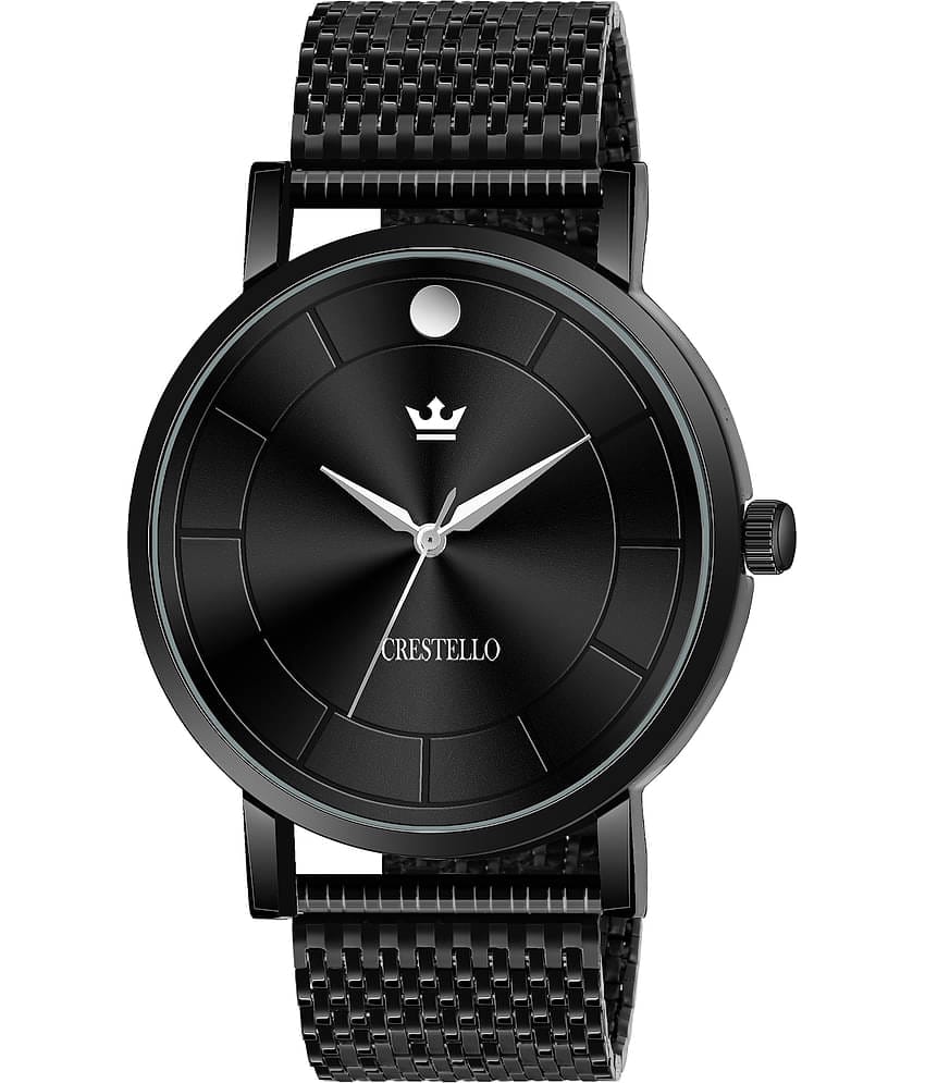 Crestello - Black Metal Analog Men's Watch