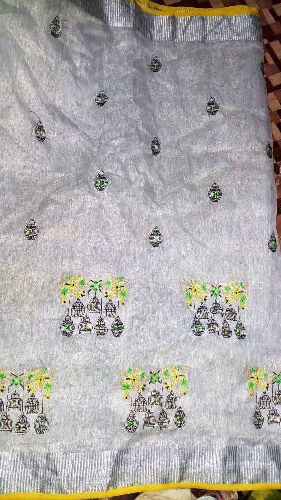 LINEN DIGITAL PRINTED SAREE 1413