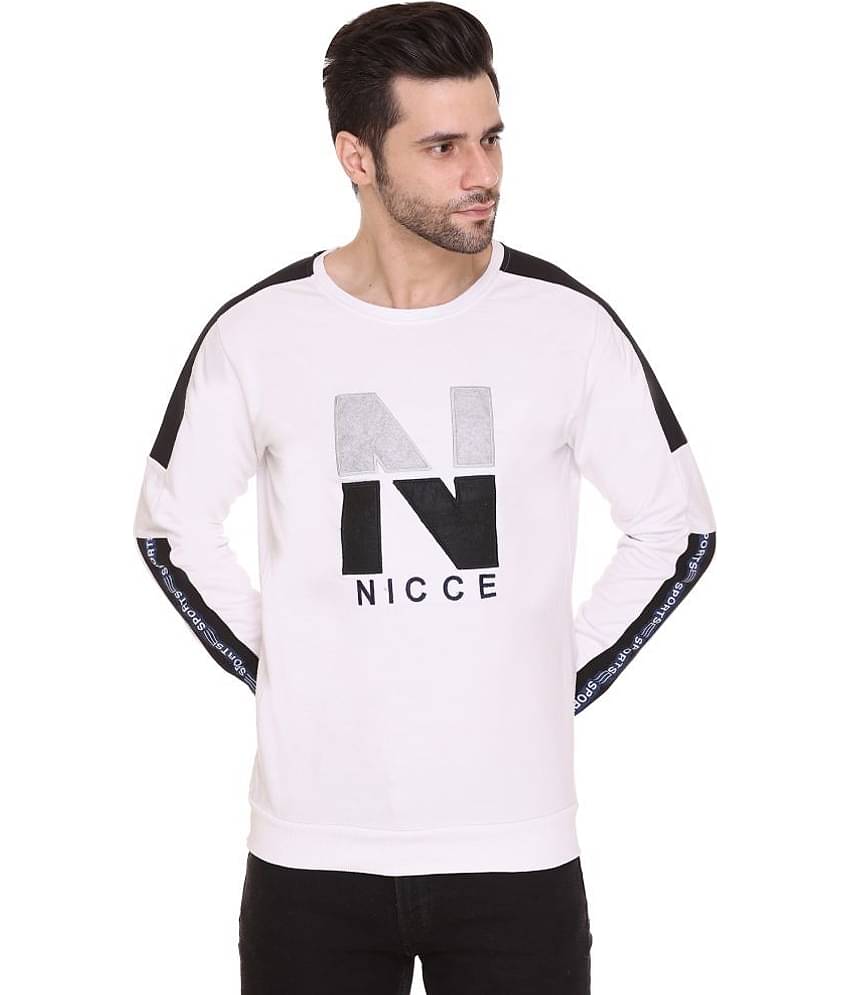 RF RAVES - White Fleece Regular Fit Men's Sweatshirt ( Pack of 1 )