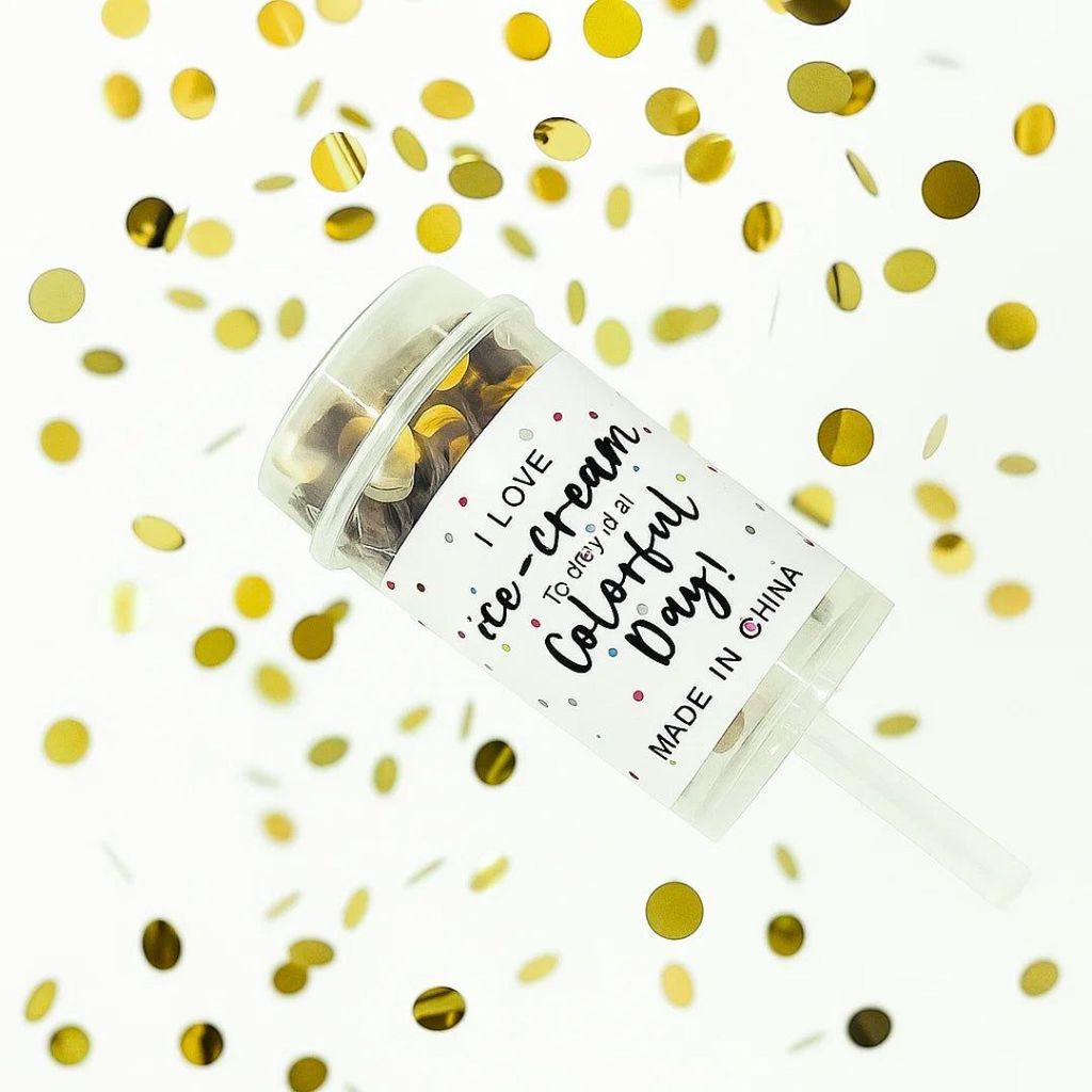 Mini Pocket Confetti Popper Gold for Surprise Celebrations with Manual Push - 1PC - Party and Festive Needs | Buy online on ZillyBuy