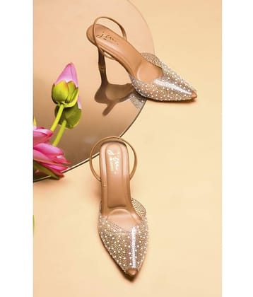 JM Looks Tan Women's Peep Toes Heels