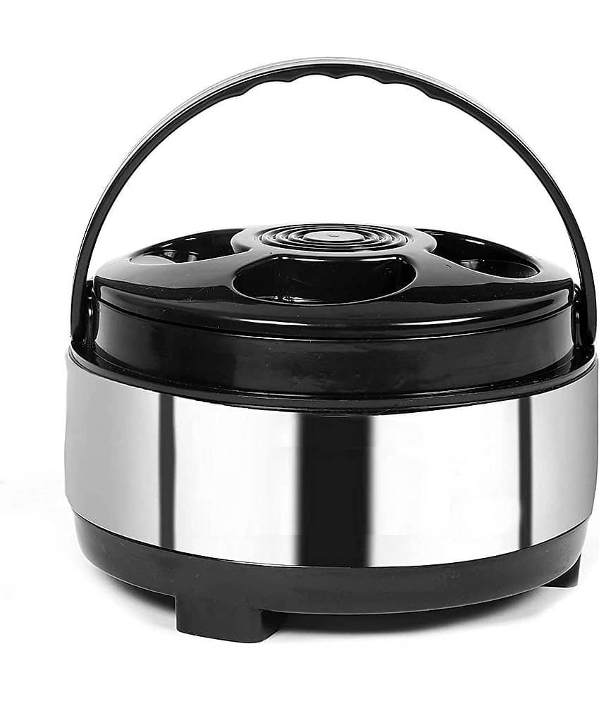 Dynore Casserole 3500 ml Silver Steel Thermoware Casserole ( Set of 1 , 2000 mL )