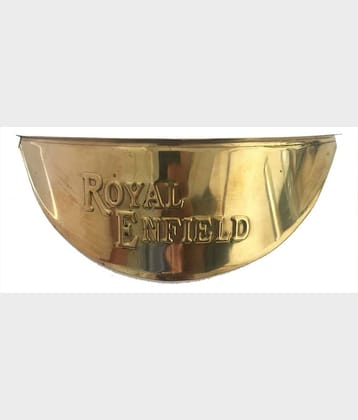 New 7"INC Brass Headlamp Shade With RE Logo For Royal Enfield Classic , Bullet , Standard