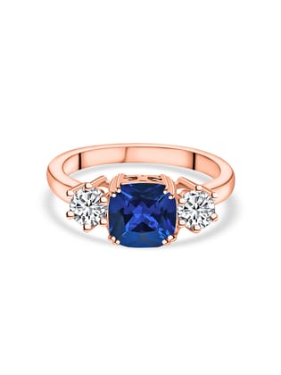 Meghan Markle Blue Sapphire Ring in Rose Gold-10