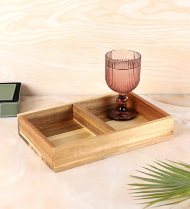 NATURALLYOURS WOODENWARES - Rectangle Box Tray with PARTITION (28 X 18 X 5 CMS) NATURALLYOURS WOODENWARES - Rectangle Box Tray with PARTITION (28 X 18 X 5 CMS)