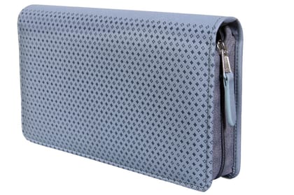 Sukeshcraft Multiple Cheque Book Holder | Original PU Holds Upto 8 Cheque Books, GreyBlue