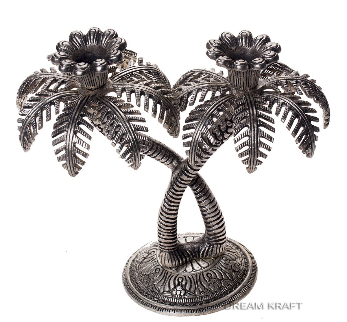 DreamKraft Palm Tree Double Candle Stand for Home Decor(21x12x17 cm)