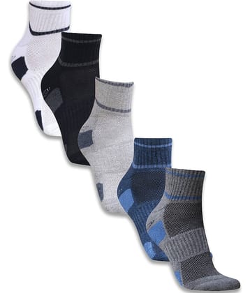 Dollar - Cotton Men's Self Design Multicolor Ankle Length Socks ( Pack of 5 )