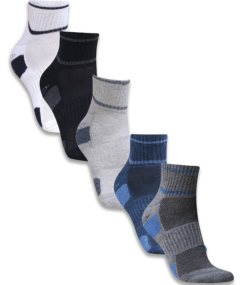 Dollar - Cotton Men's Self Design Multicolor Ankle Length Socks ( Pack of 5 )