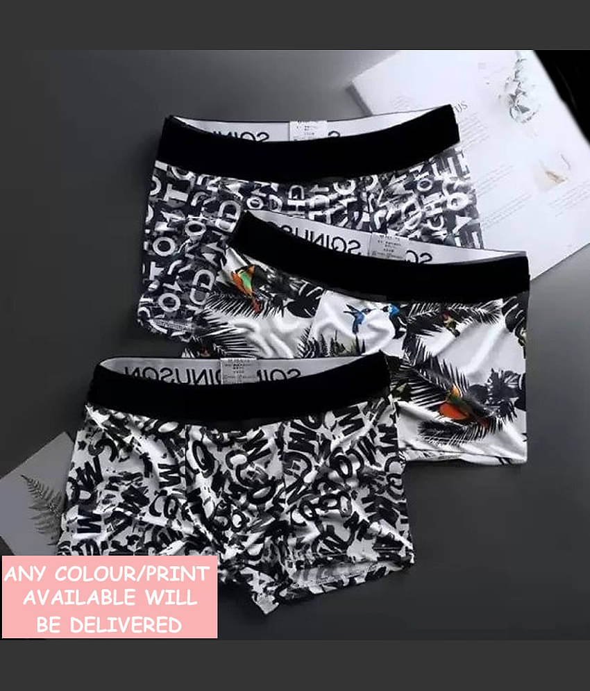 Cavenders Pack of 3 Nylon Trunks For Men's ( Multicolor )