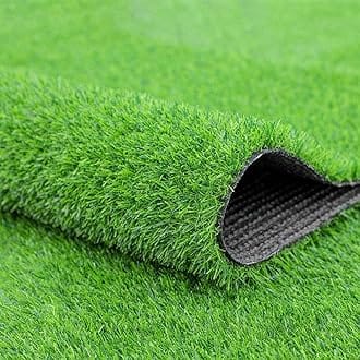 Eurotex 45MM Artificial Grass Carpet Mat for Balcony, Lawn, Door, Soft Comfortable (PE & PP, Natural Green, 6.5x7.5 Feet)