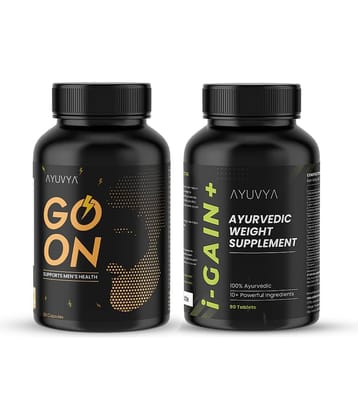 Ayuvya I-Gain+ & Go On Ultimate Weight Gain Combo Improve Appetite & Digestion(Pack of 2)