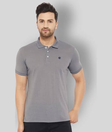 The Million Club Pack of 1 Polyester Regular Fit Solid Half Sleeves Men's Polo T Shirt ( Grey )