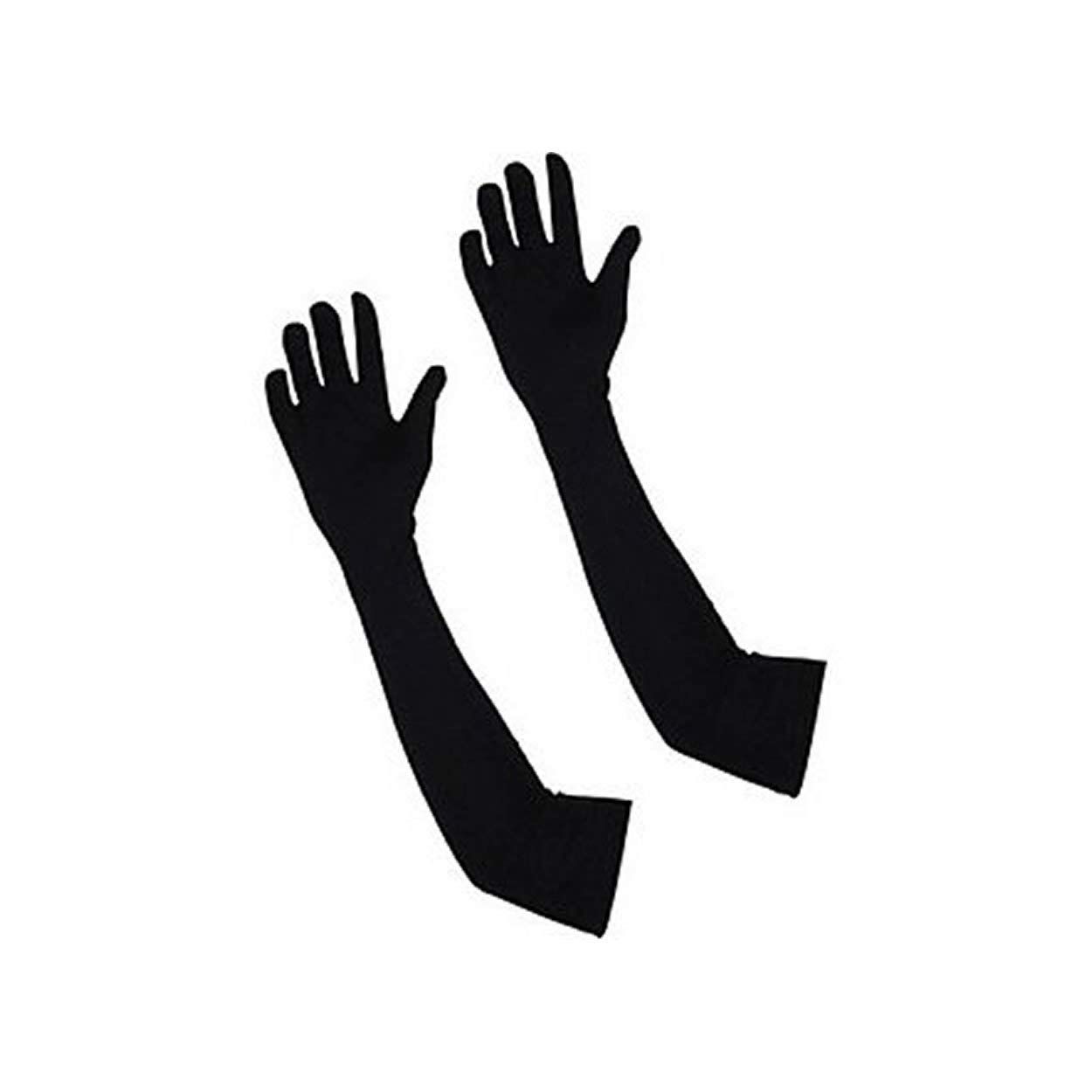 Nawani Cotton Full Hand Gloves for Sun Protection Bike Riding (Black, Large, 1 Pair)