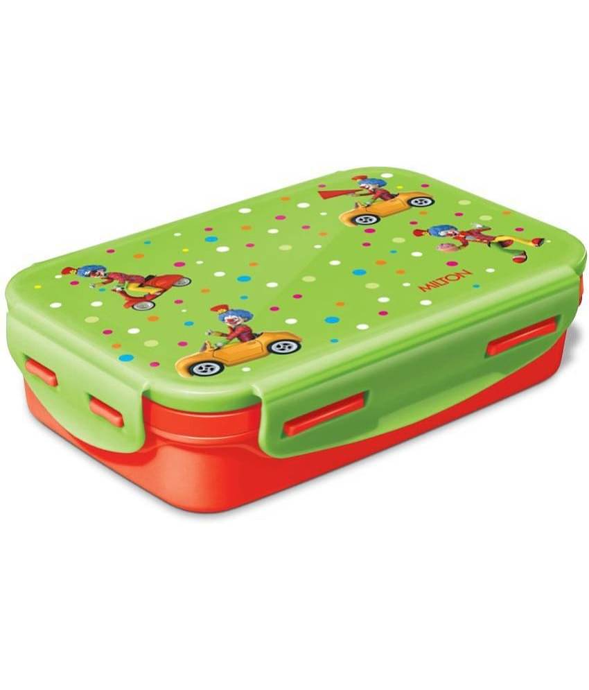 MILTON Steely Deluxe Mini Inner Steel Kids Tiffin Box 400 ml Red