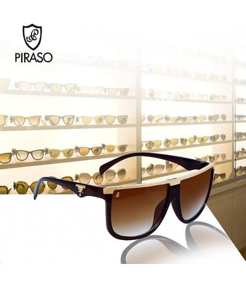 PIRASO Brown Rectangular Sunglasses ( Pack of 1 )