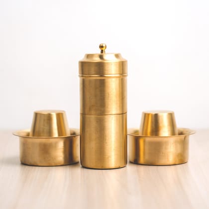 Brass Coffee Filter and Davara Set Combo-Filter & 1 Davara Set