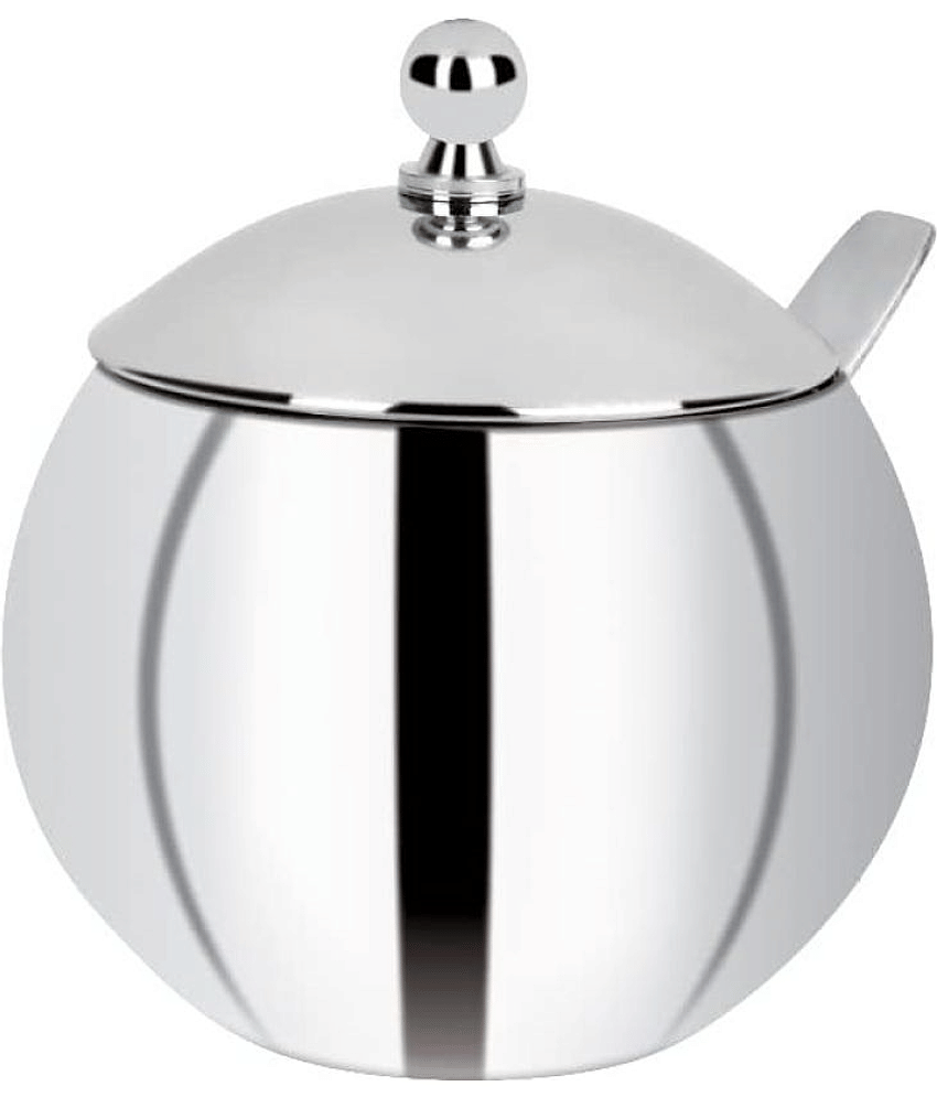 Dynore Round Matka Ghee Pot Steel Silver Oil Container ( Set of 1 )