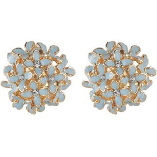American Diamond Silver Stud Enamel Daisy Flower Earrings for Girls Alloy Material Earrings for Womens Fashion Jewellery
