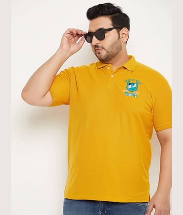 GET GOLF Pack of 1 Cotton Blend Regular Fit Solid Half Sleeves Men's Polo T Shirt ( Mustard )