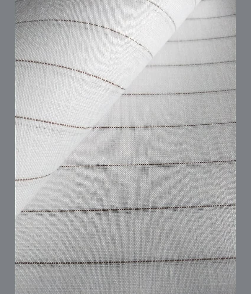 Makhanchor White Linen Blended Unstitched Shirt pc Single