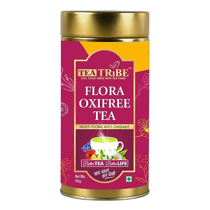 TEA TRIBE Herbal Tea Flora Oxifree Pink Loose Leaf Herbal Blend 50 Gm Floral Ingredient for Hot Infusion and Product Development