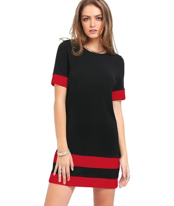 Women's Western Wear Hosiery T Shirts L (Black And Red)