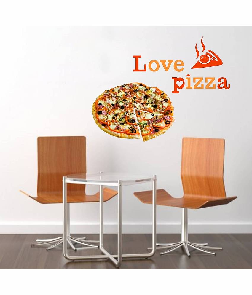 Wallzone Pizza Love Sticker ( 60 x 60 cms )