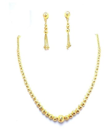 Soni Brass Yellow Choker Contemporary/Fashion Necklaces Set - Yellow