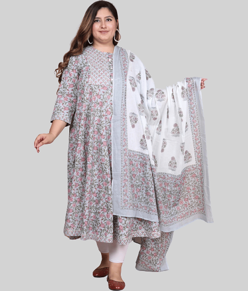 miravan - Blue Cotton Women's Anarkali Kurti ( Pack of 1 )