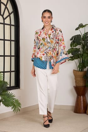 POLKATIE viscose bemberg shirt-Multicolour / XXS / Viscose Bemberg