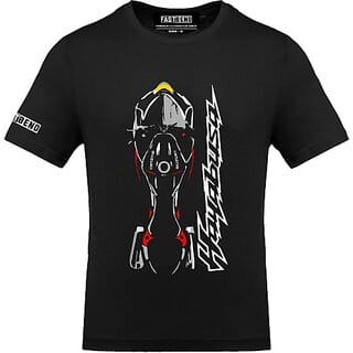 Fastbend Mens Black Printed Cotton Blend Round Neck T-Shirt