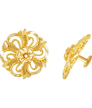 Vighnaharta Flower shine Gold Plated Screw back alloy stud Earring for Women and Girls  {VFJ1430ERG}