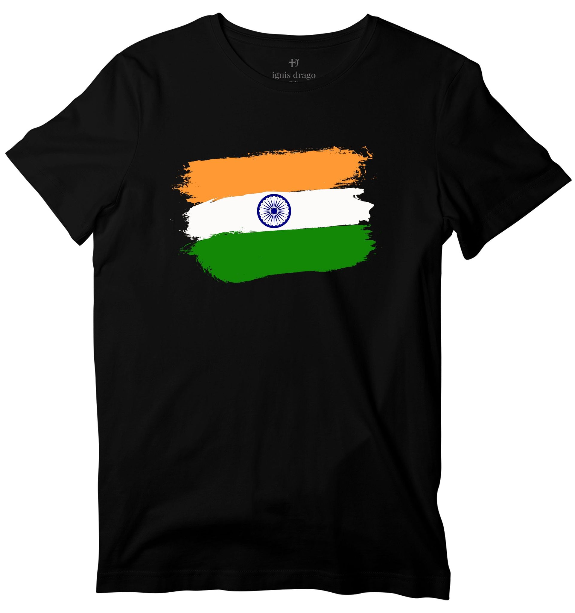 India Flag T-shirt-36 - XS / Front / Black