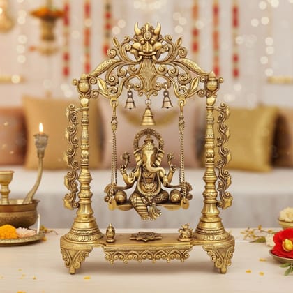 Brass Showpiece Ganesh Ji God Idol Statue (BSMAS1373 E)